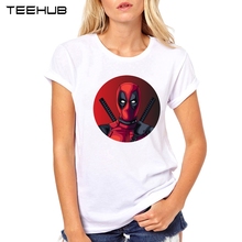 Женская футболка с принтом «Дэдпул» TEEHUB, Повседневная футболка с коротким рукавом, новинка 2019 2024 - купить недорого