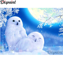 Dispaint Full cuadrado/redondo taladro 5D DIY diamante pintura "Animal pájaro Luna" 3D bordado punto de cruz decoración para el hogar regalo A12217 2024 - compra barato