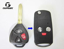 Tuyuet 2+1 Buttons Modified Flip Remote Key Shell For Toyota Camry Folding Car Key Case 2024 - buy cheap