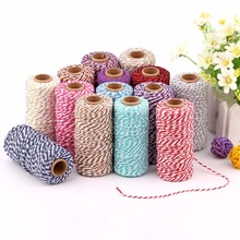 100M/Roll Two Strands Colored Cotton Cords Wedding Birthday Party DIY Craft Decorations Rope Gift Wrapping Rope Hang Tag Cords 2024 - buy cheap