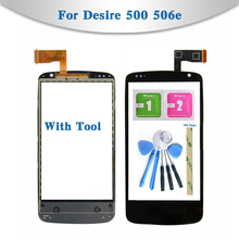 Reemplazo de alta calidad 4,3 "para HTC Desire 500 506e Sensor de Digitalizador de pantalla táctil Panel de lente de cristal exterior 2024 - compra barato