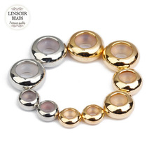 LINSOIR 20pcs/lot Copper Large Hole Beads For Jewelry Making DIY Big Spacer Beads Accessories Charms Fit Bracelet Necklace F7230 2024 - buy cheap