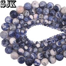 Natural Dull Polish White Blue Sodalite Stone Round Beads 4/6/8/10/12mm DIY Bracelet Necklace Beads For Jewelry Making Wholesale 2024 - buy cheap