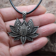 Fashion Vintage Alloy Charm Mandala Lotus Flower Pendant Necklace Women Charm Amulet Religious Loto Fiore Jewelry Woman Gift 2024 - buy cheap