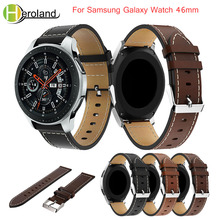 leather wrist watch bands strap replacement for Samsung Galaxy Watch 46mm 22mm watch band Bracelet leather Belt strap hot sale 2024 - buy cheap