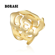 Свадебные кольца BORASI для женщин, милые модные кольца золотого/серебряного цвета из нержавеющей стали 316L, ювелирные изделия, кольца для вечеринок на годовщину 2024 - купить недорого