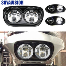 Set 5.75 Inch for Harley Motorcycle Projector Moto Dual LED Headlight For Harley for Road Glide Dual Headlamps 2024 - buy cheap