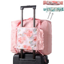 Кружевная дорожная сумка для женщин, милая вместительная дамская сумочка-кубик карамельных цветов, складной тоут для хранения одежды, чемодан 2024 - купить недорого