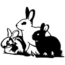 16.5*13.4CM Cute Rabbits Bunny Vinyl Car Styling Decal Hare Jackrabbit Car Stickers Black/Silver S1-2634 2024 - buy cheap