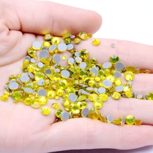 Citrine Crystal Nails Hotfix Rhinestones For Nails ss6-ss30 And Mixed Glue Iron On Glass Chatons DIY Wedding Clothes Supplies 2024 - buy cheap