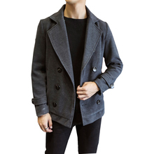 Drop shipping winter wool jacket men's wool coat casual Slim collar wool Men's cotton collar trench mens coats fashion jackets 2024 - buy cheap