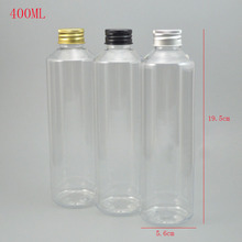 (30pcs)400ml clear plastic bottle with bronze aluminum cap 400cc amber PET cosmetic liquid soap container Shampoo bottle lids 2024 - buy cheap