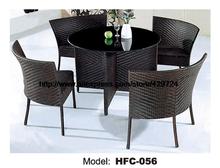 Low Price Rattan Furniture 1M Garden Rattan Table 4 Chairs Holiday Leisure Outdoor balcony Furniture Factory Garden Furniture 2024 - buy cheap