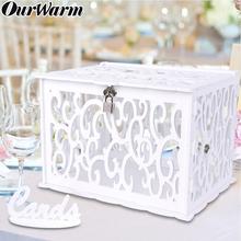 OurWarm DIY Свадебная подарочная коробка для карт, пвх коробка для денег с замком, красивое свадебное украшение, товары для дня рождения 2024 - купить недорого