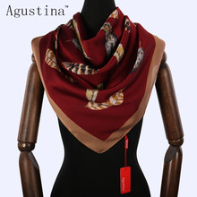 Lenço quadrado feminino 90*90, lenço de seda luxuoso para mulheres, costura de pavão e cetim 2024 - compre barato