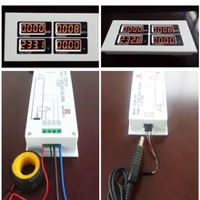 Amperímetro digital 4 em 1, voltímetro, watt, energia, ac, 80-260v, 100a 2024 - compre barato