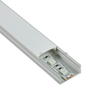 Conjunto de carcasas de aluminio led tipo rectangular, 50X2M, Canal en U de aluminio plano plateado anodizado para lámparas de pared 2024 - compra barato