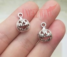 Colgantes de calabaza para Halloween, accesorio de joyería Chapado en plata antigua de 16x12mm, suministros para pendientes DIY, 30 unids/lote 2024 - compra barato