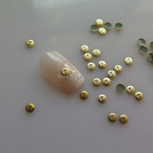 NS-23 3D 200pcs/bag High Quality 4MM Gold Round Metal Stud Metal Nail Art Decoration 2024 - buy cheap