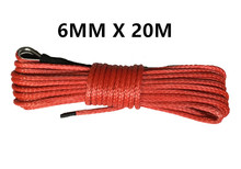 Free Shipping Dia 6MM'x 20Meters ATV Winch Line,Off Road Rope,Synthetic Winch Rope ,Boat Winch Cable,UTV 2024 - купить недорого