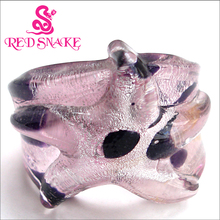 RED SNAKE Fashion Ring Handmade starfish with light purple stereoscopic Design Murano Glass Rings 2024 - buy cheap