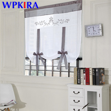 French Style Roman Short Curtain Sheer Voile for Kitchen Elegant Small Window Drapes Valances Coffee Half Curtain AD110H 2024 - buy cheap