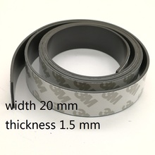 1 Meter/lot Rubber Magnet 20*1.5 mm self Adhesive Flexible Magnetic Strip Rubber Magnet Tape 20x1.5 mm 2024 - buy cheap