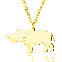 New Rhinos Charm Necklace Gold Color Silver Color Stainless Steel Rhinos Pendant Necklace Rhinos Jewellery 2024 - buy cheap