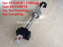 SFU2010- 1100mm ball screw  with ball nut + BK15 / BF15 Support + 2010 Nut housing + 12*8mm Coupling 2024 - buy cheap