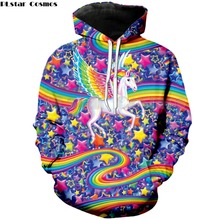 PLstar Cosmos 2020 New Fashion 3d Hoodie Cartoon Rainbow unicorn horse Print Men's Women's Casual Hooded Sweatshirt 2024 - buy cheap