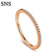 Half Eternity Ring Solid 14k Rose Gold 0.1CT Natural Diamond Women Engagement Wedding Band Trendy Fine Jewelry Gift 2024 - buy cheap