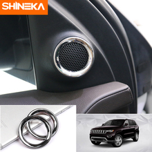 Molduras interiores SHINEKA para Jeep Grand Cherokee 2011 +, anillo embellecedor de cubierta de puerta de altavoz estéreo, estilo de coche para Jeep Grand Cherokee 2024 - compra barato