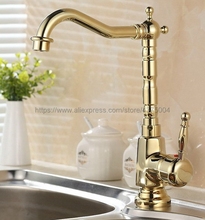 Polished Gold Color Single Handle Kitchen Tap Single Hole Handle Swivel 360 Degree Water Mixer Tap Mixer Tap Ngf058 2024 - buy cheap