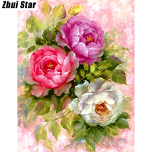 Pintura de diamantes cuadrados 5D, bordado de "flor", punto de cruz, mosaico de diamantes de imitación, decoración, regalo 2024 - compra barato