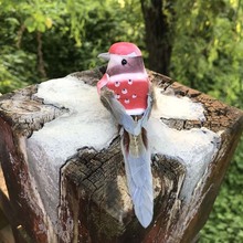 Pássaros falsos de espuma artificial com ímã/pé, pássaro decorativo para decoração de casa e casamento com 12x3.5cm/2 peças 2024 - compre barato
