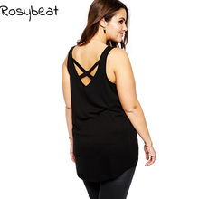 Plus Size 6xl Women Summer Tops Big Size 5xl Female Sleeveless Tank Top Women 4xl Hollow Out Cross Back Large 3xl Ladies Clothes 2024 - buy cheap