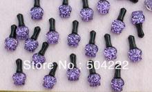 200 pcs Cute Glitter Nail Polish Bottle Cabochon (20mmx12mm) Purple Cabochons for DIY cell phone decor free shipping 2024 - buy cheap