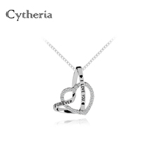 i love you forever Necklaces heart in heart crystal necklace women jewelry soul mate double Hearts shape Charm Necklace Girls 2024 - buy cheap