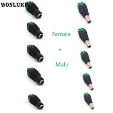 10Pcs Female Male DC Power Plug Connector CCTV Cameras 2.1mmx 5.5mm Adapter For 5050 3528 5630 5730 Single Color LED Strip Light 2024 - buy cheap