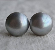 Perfect Real Pearl Earrings,Huge AAA 11-12mm Grey Color Freshwater Pearl Stud Earrings,S925 Silvers Jewellery 2024 - buy cheap