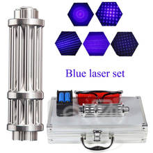 Most Powerful Burning Laser Torch 450nm 10000m Focusable Blue Laser Pointers Flashlight burn match candle lit cigarette 2024 - buy cheap