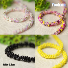 9colors NEW Embroidery flower bead lace fabric trim ribbon DIY sewing applique collar cord wedding dress guipure wedding decor 2024 - buy cheap