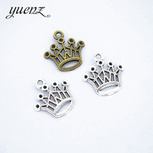 Yucozinhar 20 pcs berloques de coroa fazendo joias pingente de metal achados joias 18*18mm n226 2024 - compre barato
