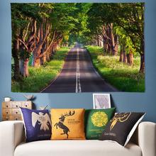 Tapeçaria de parede grande boêmia, árvores cobertas de estrada, decoração de arte 3d, boho, decoração de parede, pano de parede 170x240 2024 - compre barato