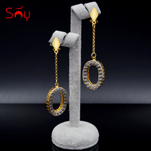 Sunny Jewelry Fashion Jewelry 2021 Long Drop Dangle Women's Earrings Exquisite Jewelry Round Hollow For Wedding Party Daily Gift 2024 - buy cheap