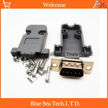 20sets NEW Male connector DB9 socket/Plug 9pin +shell sets RS232 serial ports COM communication interface 2024 - buy cheap