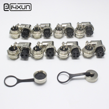 1Set GX16 Aviation Connector 2 3 4 5 6 7 8 9 Pin XLR Right Angle Male Plug + Female jack 16mm PCB Chassis Mount Socket 2024 - buy cheap