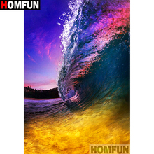 HOMFUN Full Square/Round Drill 5D DIY Diamond Painting "Wave scenery" Embroidery Cross Stitch 5D Home Decor Gift A09257 2024 - buy cheap