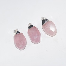 Natural rosa cristal ponto de quartzo pingente 2020 jóias fazendo grande rosa ovo pedra bala pingente para mulheres colar presente 2018 2024 - compre barato