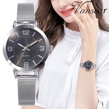 Vansvar Casual Ladies Quartz Wrist Watch Stainless Steel Mesh Belt Bracelet Watch Luxury Brand Women Watches Clock Kol Saati #L 2024 - buy cheap